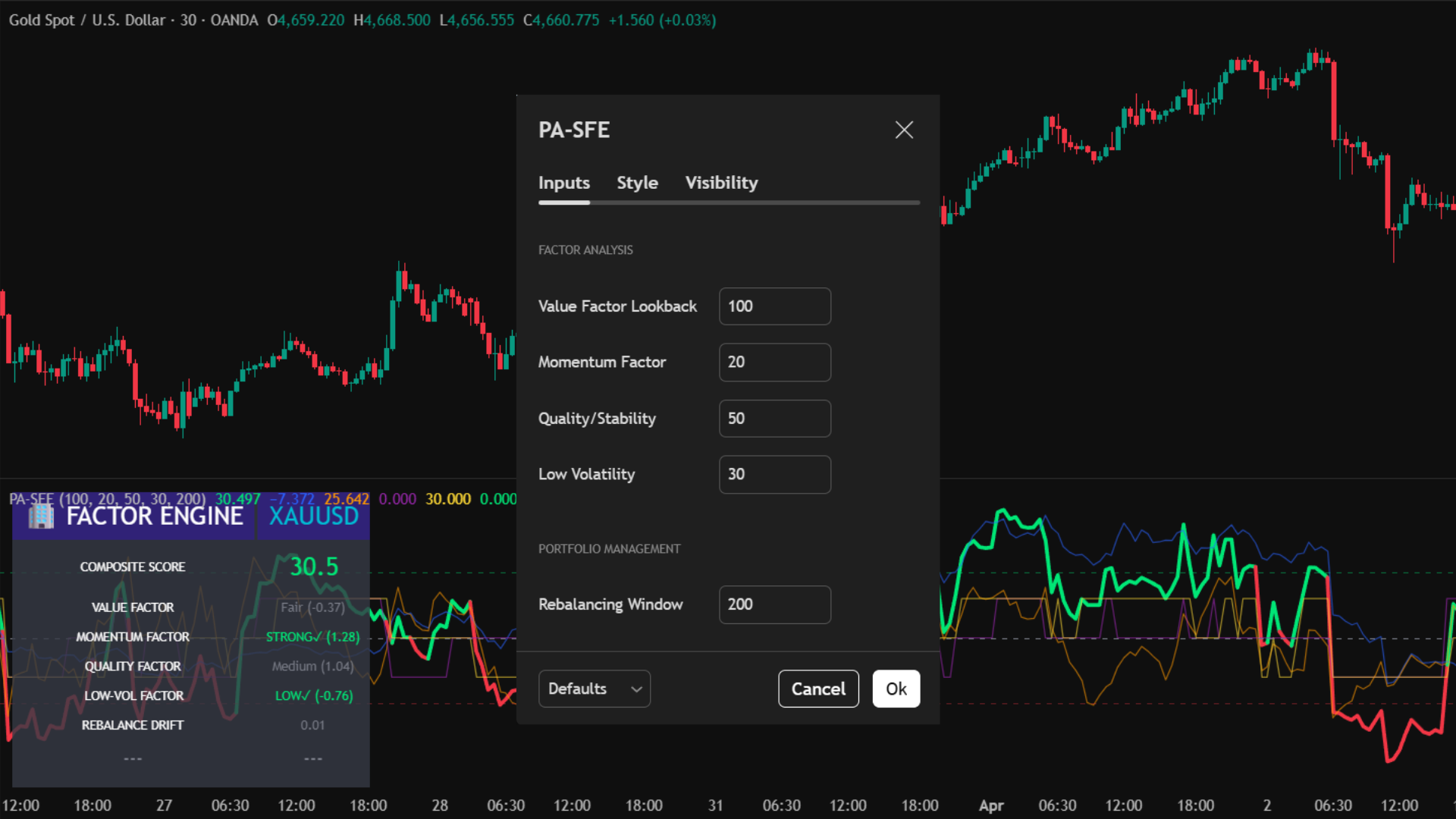 PointAlgo Factor Engine TV Settings