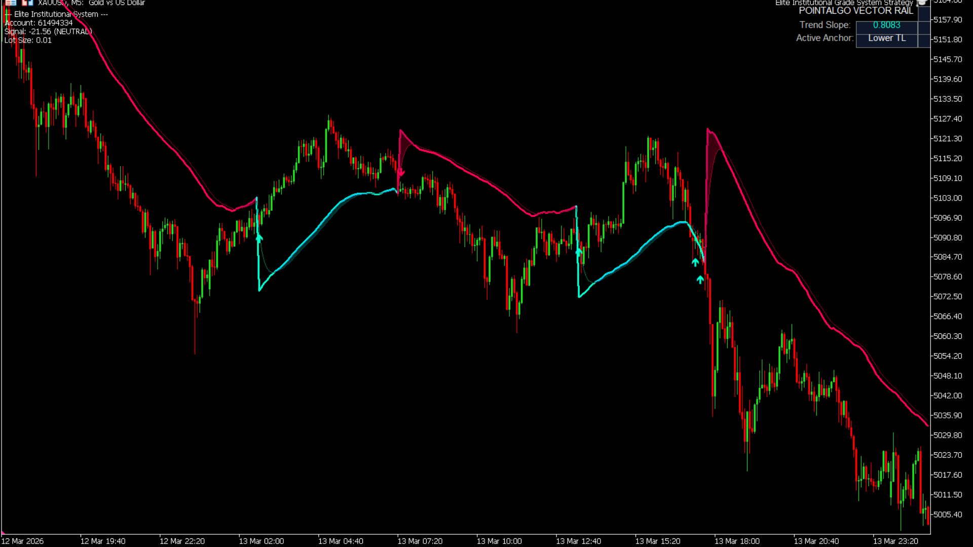 PointAlgo Vector Rail MT5 Chart